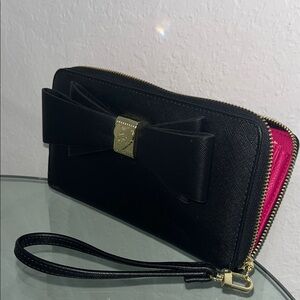 Betsey Johnson Black Clutch with Gold Accent